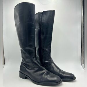 Elegant Black Leather Knee-High Boots